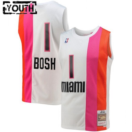 Maglia NBA Miami Heat Chris Bosh 1 Mitchell Ness 2011-2012 Hardwood Classics Swingman - Bambino